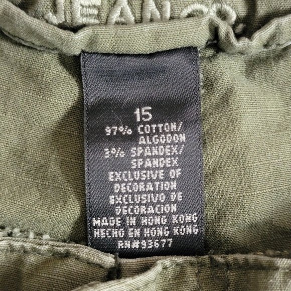 Arizona Jeans Pants Womens 15 Green Capri Stretch Cotton Waist & Leg Drawstrings - Picture 10 of 11